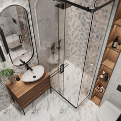 Плитка облицовочная Gracia Ceramica Katana серая геометрия 600x250x9 мм (8 шт.=1,2 кв.м) - фото 13