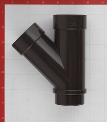 Тройник трубы Docke Lux пластиковый d100 мм 45° шоколад RAL 8019 - фото 5