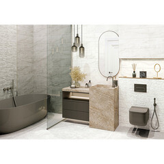 Плитка облицовочная Alma Ceramica Rocko бежевая 600x200x7,5 мм (16 шт.=1,92 кв.м) - фото 16