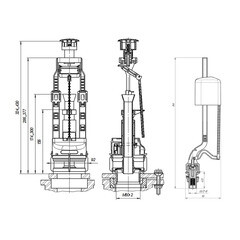 Арматура для унитаза Инкоэр нижний подвод 1/2 кнопка пластик хром (И-СБ1-НпрНРФ-А-В Р) - фото 2