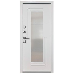 Дверь входная с терморазрывом Ferroni Luxor Termo 7 левая букле графит - эмалит белый со стеклопакетом 960х2050 мм - фото 2