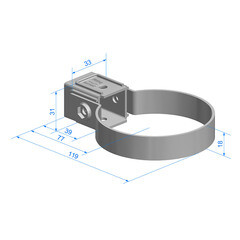Хомут трубы пластиковый d80 мм Docke Standard светло-коричневый RAL 8017 - фото 2