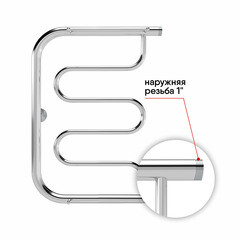 Полотенцесушитель водяной Indigo 600х400 мм фокстрот с боковым подключением 600 мм с полкой хром - фото 3