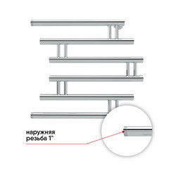 Полотенцесушитель водяной Indigo Zip 600х600 мм фокстрот с боковым подключением 600 мм хром - фото 3