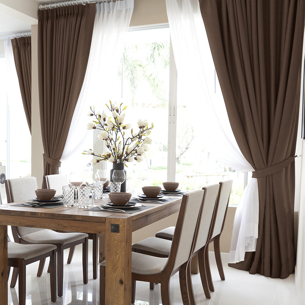 Изображение товара Штора рогожка шоколад 165x270 см Волшебная Ночь Крафт