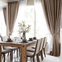 Изображение товара Штора рогожка какао 165х270 см Волшебная Ночь Крафт (763073)