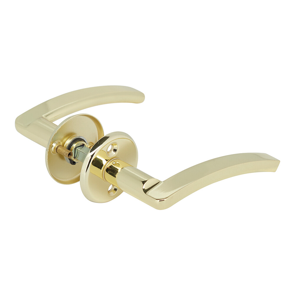 Изображение товара Ручка дверная ZIH01-PB для замка 2014/2018 круглая розетка золото Изображение товара Ручка дверная ZIH01-PB для замка 2014/2018 круглая розетка золото