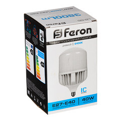 Лампа светодиодная Feron Е27/Е40 6400К 40 Вт 220 В цилиндр T100 матовая - фото 3