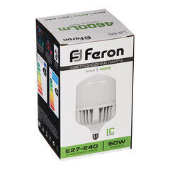 Лампа светодиодная Feron Е27/Е40 4000К 50 Вт 220 В цилиндр T100 матовая - фото 3