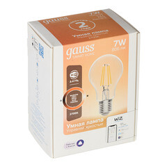 Лампа умная Gauss Smart Home филаментная диммируемая E27 7 Вт теплый/холодный 2000-2700 К IP20 груша - фото 3