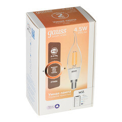 Лампа умная Gauss Smart Home филаментная диммируемая E14 4,5 Вт теплый/холодный 2700 К IP20 свеча на ветру - фото 3