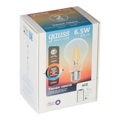 Лампа умная Gauss Smart Home филаментная диммируемая E27 6,5 Вт теплый/холодный 2000-6500 К IP00 груша - фото 3