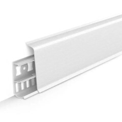 Плинтус ПВХ напольный Ideal Деконика 70 мм белый №001 2200 мм (Д-П70 001 БЕЛ)