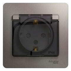 Изображение товара Розетка Systeme Electric Glossa встраиваемая платина со шторками (GSL001248)