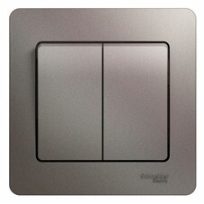 Выключатель Systeme Electric Glossa двухклавишный встраиваемый платина (GSL001252)