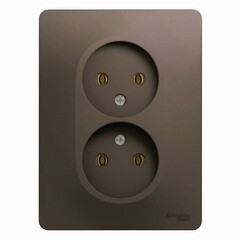 Розетка Systeme Electric Glossa встраиваемая шоколад (GSL000820) - фото 1