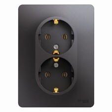 Розетка Systeme Electric Glossa встраиваемая графит (GSL001324)