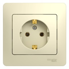 Изображение товара Розетка Systeme Electric Glossa встраиваемая бежевая с заземлением (GSL000242)