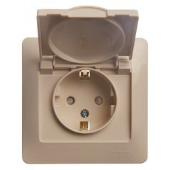 Розетка Systeme Electric Glossa встраиваемая бежевая со шторками с крышкой (GSL000246) - фото 4