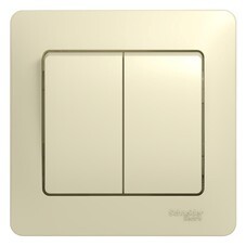 Выключатель Systeme Electric Glossa двухклавишный встраиваемый бежевый (GSL000252)