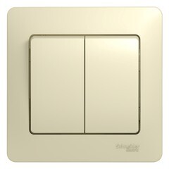 Изображение товара Выключатель Systeme Electric Glossa двухклавишный встраиваемый бежевый (GSL000252)
