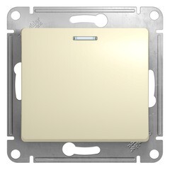 Изображение товара Переключатель Systeme Electric Glossa одноклавишный встраиваемый бежевый с подсветкой (GSL000263)