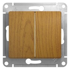 Выключатель Systeme Electric Glossa двухклавишный встраиваемый дуб (GSL000551)