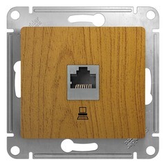 Изображение товара Розетка компьютерная Systeme Electric Glossa встраиваемая дуб RJ45 (GSL000581K)