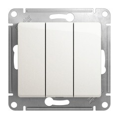 Изображение товара Выключатель Systeme Electric Glossa трехклавишный встраиваемый перламутр (GSL000631)