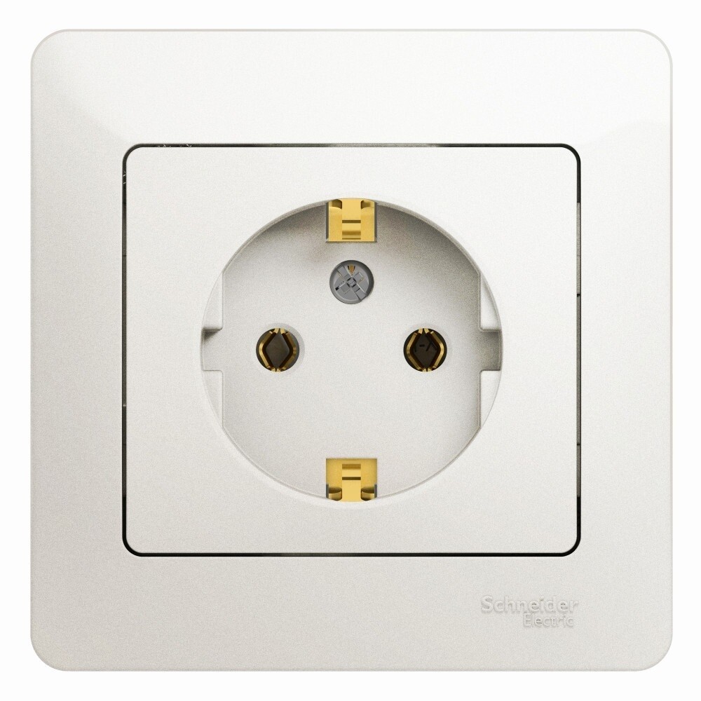 Изображение товара Розетка Systeme Electric Glossa 250В, 16А, серый перламутр