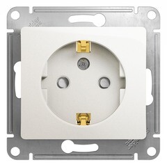 Изображение товара Розетка Systeme Electric Glossa встраиваемая перламутр со шторками (GSL000645)