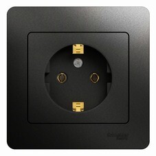Розетка Systeme Electric Glossa встраиваемая антрацит (GSL000742)