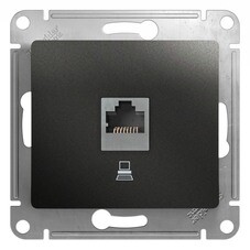 Розетка компьютерная Systeme Electric Glossa встраиваемая антрацит RJ45 (GSL000781K)
