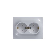 Розетка Systeme Electric Glossa встраиваемая белая со шторками (GSL000126) - фото 2