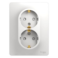 Розетка Systeme Electric Glossa встраиваемая белая со шторками (GSL000126)