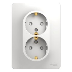 Розетка Systeme Electric Glossa встраиваемая белая со шторками (GSL000126) - фото 1