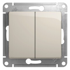Изображение товара Переключатель Systeme Electric Glossa двухклавишный встраиваемый молочный (GSL000951)