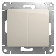 Переключатель Systeme Electric Glossa двухклавишный встраиваемый молочный (GSL000965)