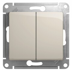 Изображение товара Переключатель Systeme Electric Glossa двухклавишный встраиваемый молочный (GSL000965)