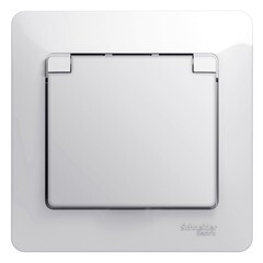 Розетка Systeme Electric Glossa встраиваемая белая со шторками с крышкой (GSL000146) - фото 1