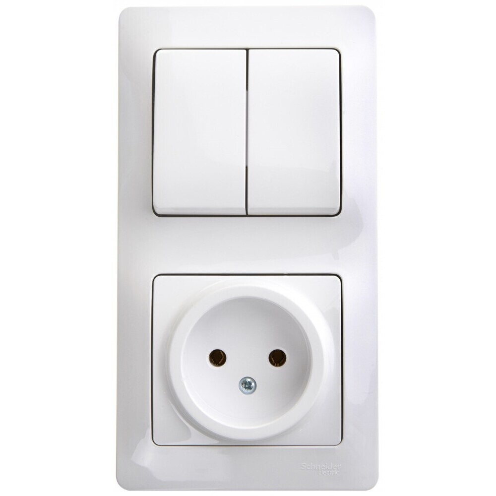 Изображение товара Блок выключатель и розетка Systeme Electric Glossa белый GSL000172