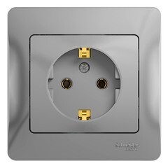 Изображение товара Розетка Systeme Electric Glossa встраиваемая алюминий (GSL000342)