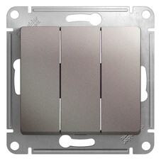 Выключатель Systeme Electric Glossa трехклавишный встраиваемый платина (GSL001231)
