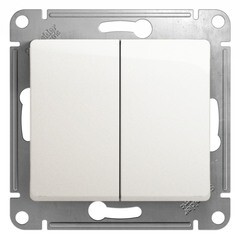 Изображение товара Выключатель Systeme Electric Glossa двухклавишный встраиваемый перламутр (GSL000651)