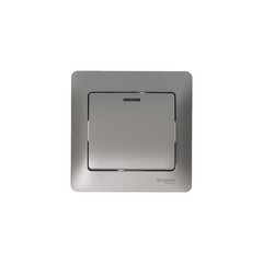 Выключатель Systeme Electric Glossa одноклавишный встраиваемый платина с подсветкой (GSL001213) - фото 2