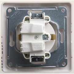 Розетка Systeme Electric Glossa встраиваемая перламутр со шторками с крышкой (GSL000646) - фото 3