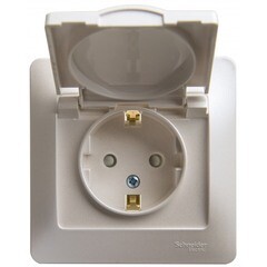 Розетка Systeme Electric Glossa встраиваемая перламутр со шторками с крышкой (GSL000646) - фото 2