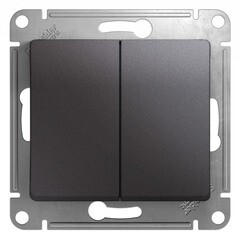 Изображение товара Переключатель Systeme Electric Glossa двухклавишный встраиваемый графит (GSL001365)