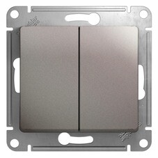 Выключатель Systeme Electric Glossa двухклавишный встраиваемый платина (GSL001251)