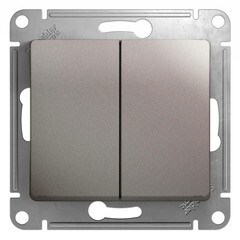 Изображение товара Переключатель Systeme Electric Glossa двухклавишный встраиваемый платина (GSL001265)